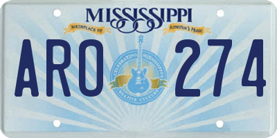 MS license plate ARO274