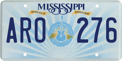 MS license plate ARO276
