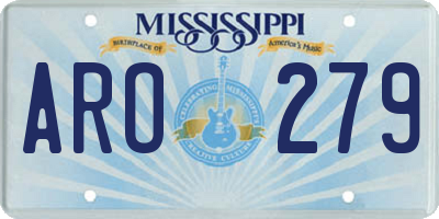 MS license plate ARO279