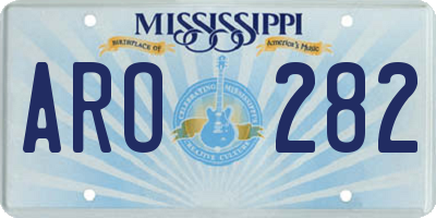 MS license plate ARO282