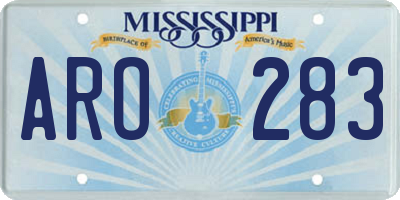 MS license plate ARO283