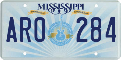 MS license plate ARO284