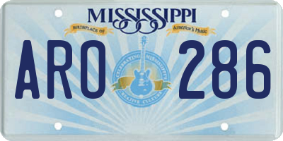 MS license plate ARO286