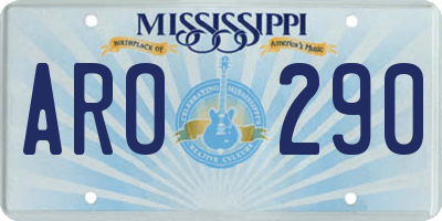 MS license plate ARO290