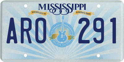 MS license plate ARO291