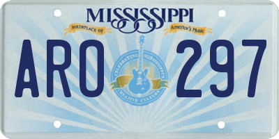 MS license plate ARO297