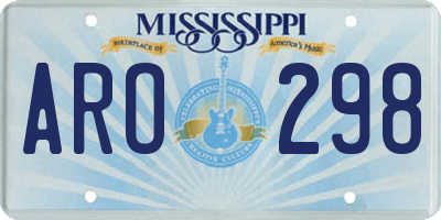 MS license plate ARO298