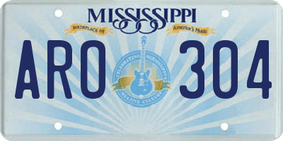 MS license plate ARO304