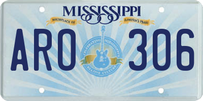 MS license plate ARO306