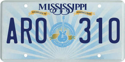 MS license plate ARO310