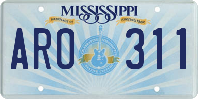 MS license plate ARO311