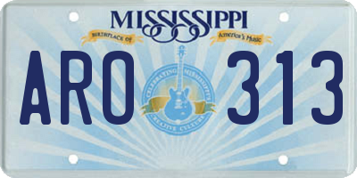 MS license plate ARO313
