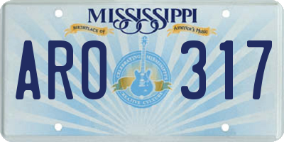 MS license plate ARO317