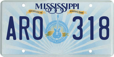 MS license plate ARO318