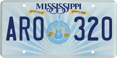 MS license plate ARO320