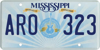 MS license plate ARO323