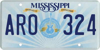 MS license plate ARO324