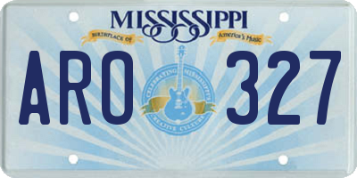 MS license plate ARO327