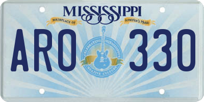 MS license plate ARO330