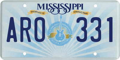 MS license plate ARO331