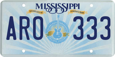 MS license plate ARO333