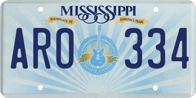 MS license plate ARO334