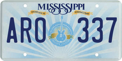 MS license plate ARO337