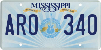 MS license plate ARO340