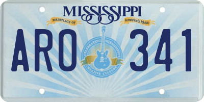 MS license plate ARO341