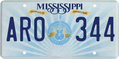 MS license plate ARO344