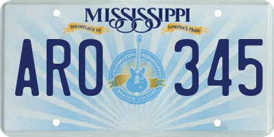 MS license plate ARO345