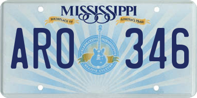MS license plate ARO346