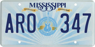 MS license plate ARO347