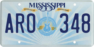 MS license plate ARO348