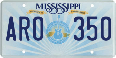 MS license plate ARO350