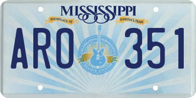 MS license plate ARO351