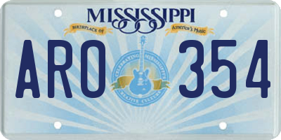 MS license plate ARO354