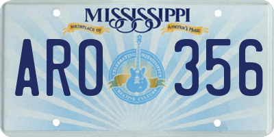 MS license plate ARO356
