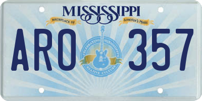 MS license plate ARO357