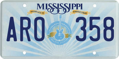 MS license plate ARO358