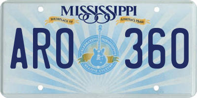 MS license plate ARO360