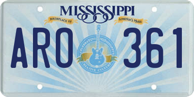 MS license plate ARO361
