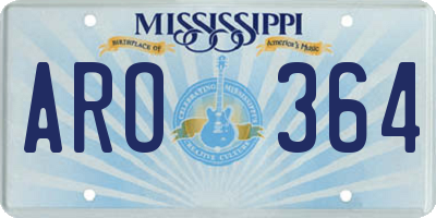 MS license plate ARO364