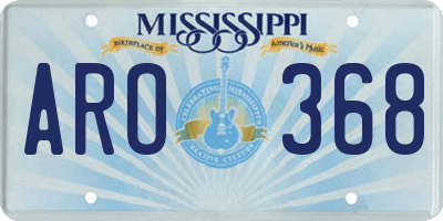 MS license plate ARO368