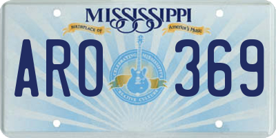 MS license plate ARO369
