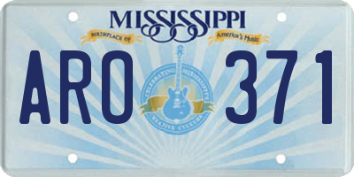 MS license plate ARO371