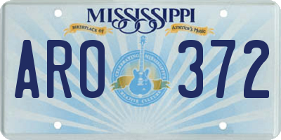 MS license plate ARO372