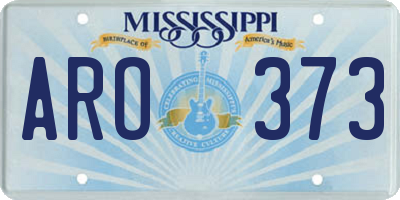 MS license plate ARO373