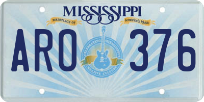 MS license plate ARO376