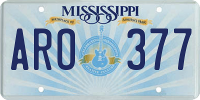 MS license plate ARO377